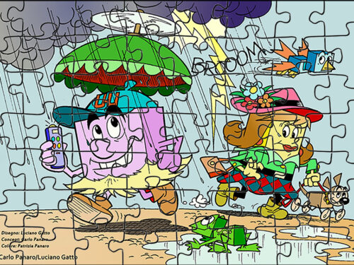 Puzzle fai-da-te: Ubo-Ubo e la pioggia