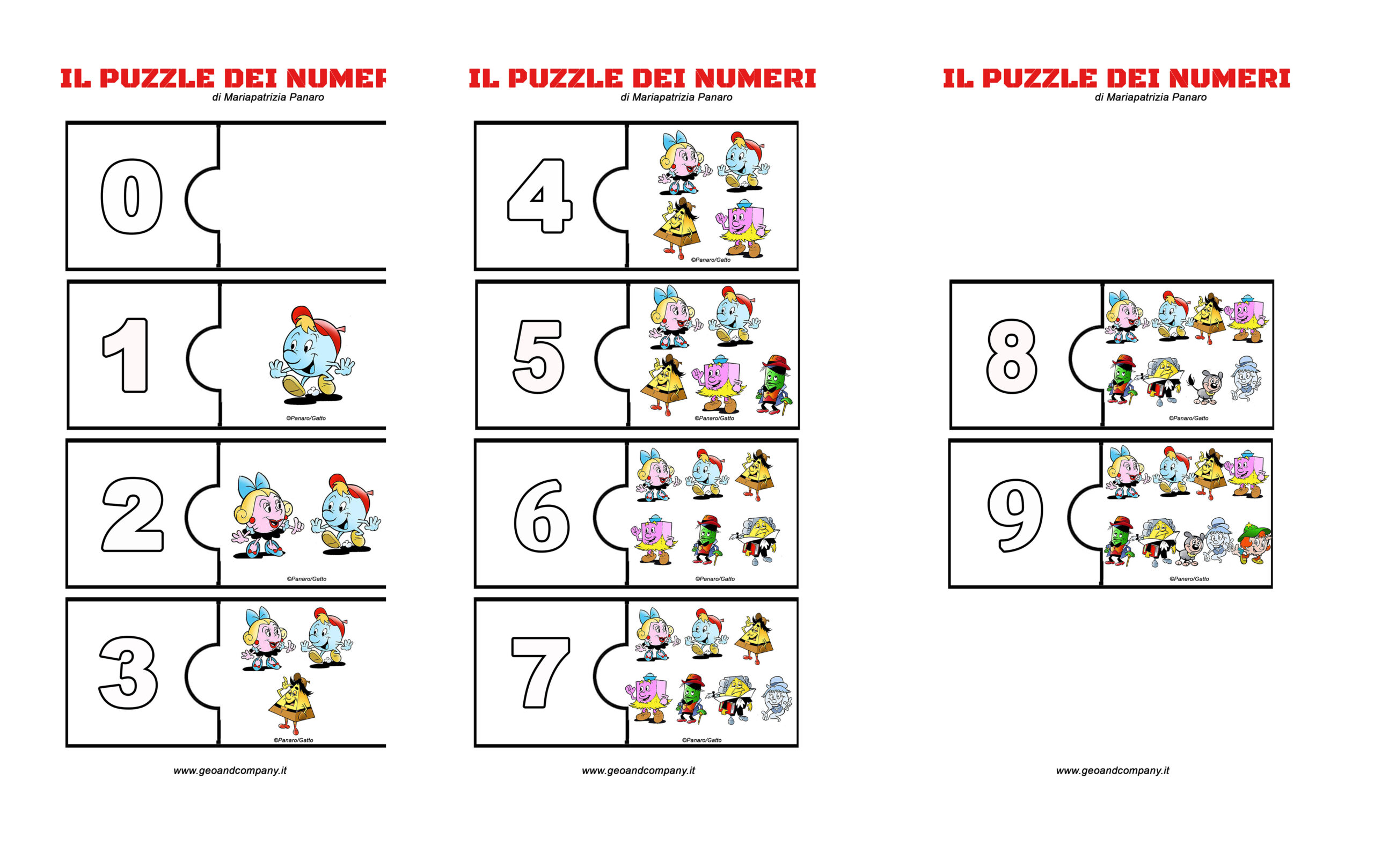 Il puzzle dei numeri da 0 a 9
