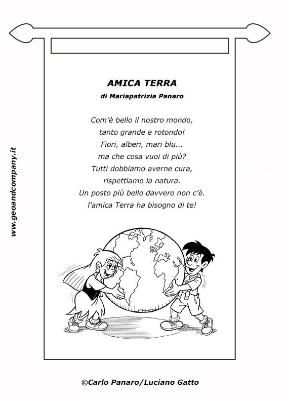 Amica Terra - filastrocca da colorare