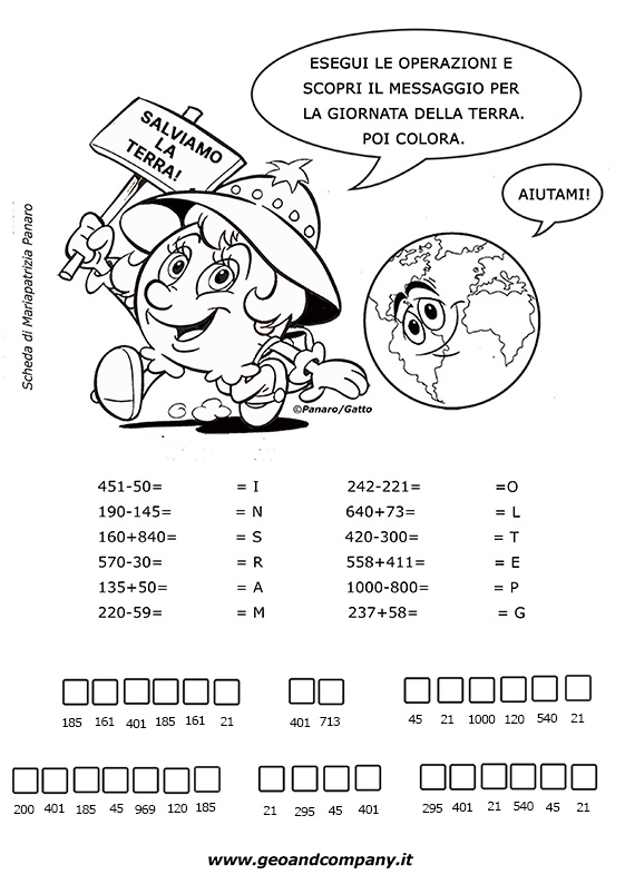 Messaggio segreto giornata della Terra classe terza