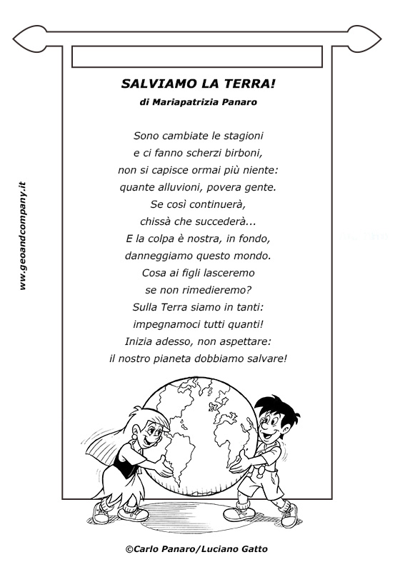 Salviamo la Terra! filastrocca da colorare